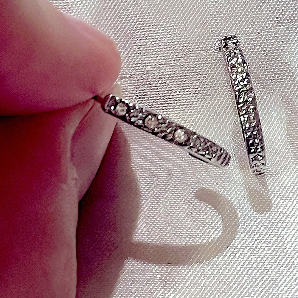Gorgeous Half Hoop Faux Diamond  💎 Cubic Zirconium Earrings